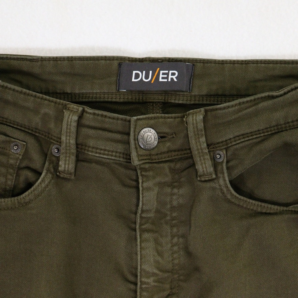DU/ER Pants N2X Slim Fit Chino Performance Stretch Olive Men 32x30 - Picture 3 of 9